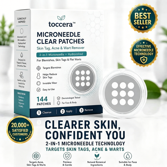 toccera® Microneedle Clear Patches ✨Targets Skin Tags, Acne, Wrinkles & Blemishes