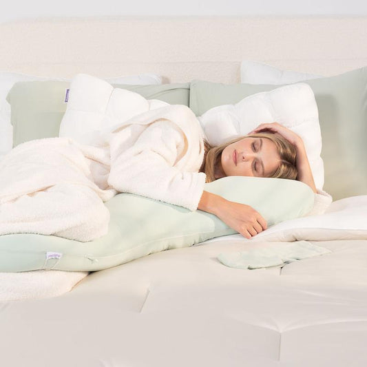 TOCCERA | BodyAlign Plus+ Pillow - Full Body Ergonomic Support Pillow for Back, Belly, Hips & Legs, Cooling Side Sleeper Pillow for Pregnancy, Maternity & Body Pain Relief