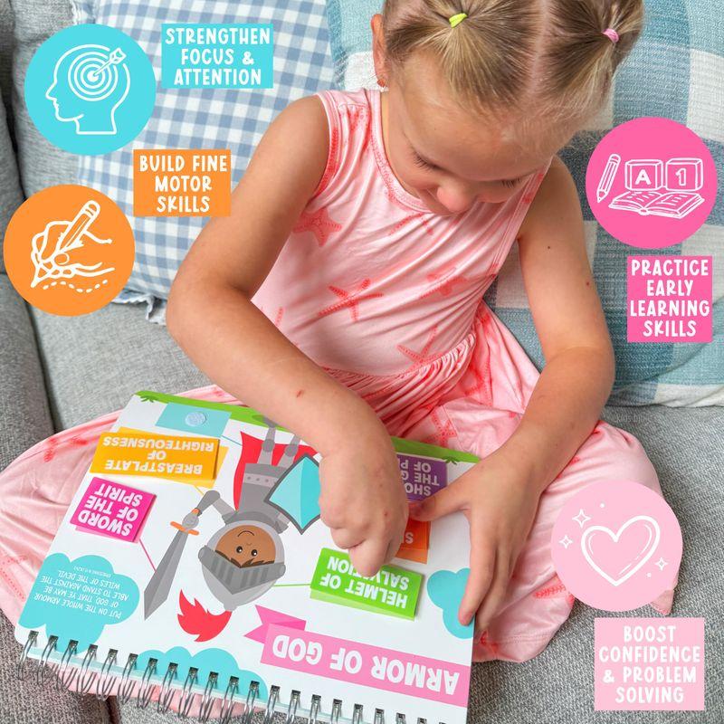 Hadley Designs Bible Busy Book for Toddlers and Preschool, Montessori Christian Quiet Book with 152 Velcro Pieces and 15 Faith Activities for Church