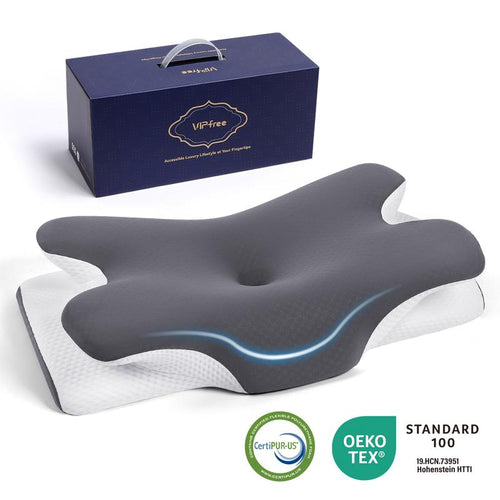 TOCCERA Cooling Memory Neck Pillow, Adjustable Ergonomic Memory Foam Neck Pillows, Cervical Support
