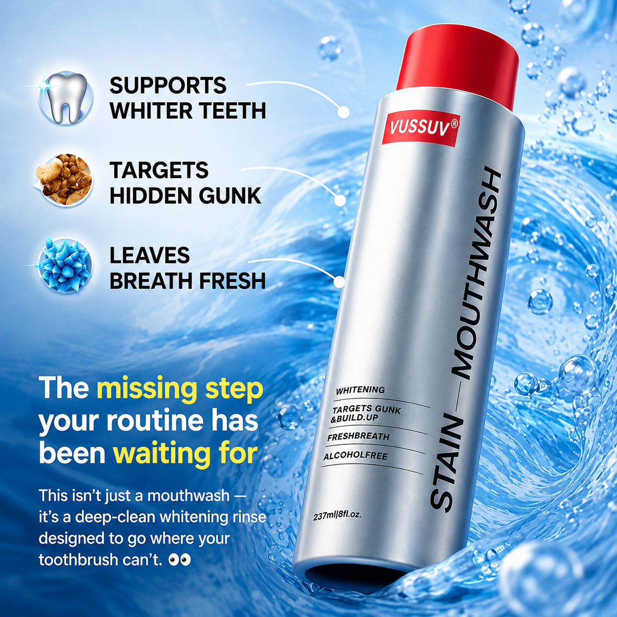 TOCCERA™Mouthwash｜Not Just Fresher Breath — A Truly Deep Clean Feeling 🦷💜