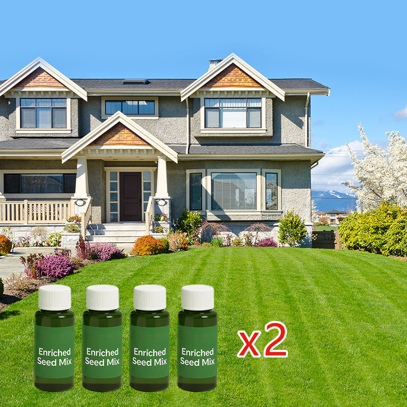 Easy Spray-On Grass Seed & Fertilizer Solution - Instantly Restore Thicker, Greener Lawns in Days (Includes Sprayer & Formula