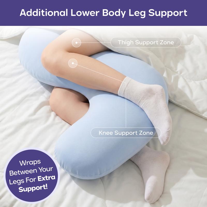 TOCCERA | BodyAlign Plus+ Pillow - Full Body Ergonomic Support Pillow for Back, Belly, Hips & Legs, Cooling Side Sleeper Pillow for Pregnancy, Maternity & Body Pain Relief